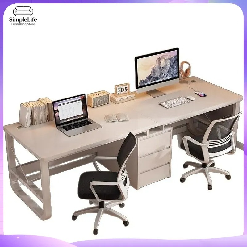 Desk Setup L Shaped - مكتب كمبيوتر مزدوج للمنزل والمكتب، طاولة