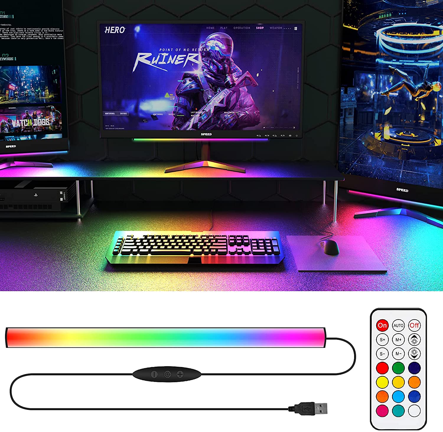 Setup Desk Monitor - شريط إضاءة تحت الشاشة RGB Dreamcolor