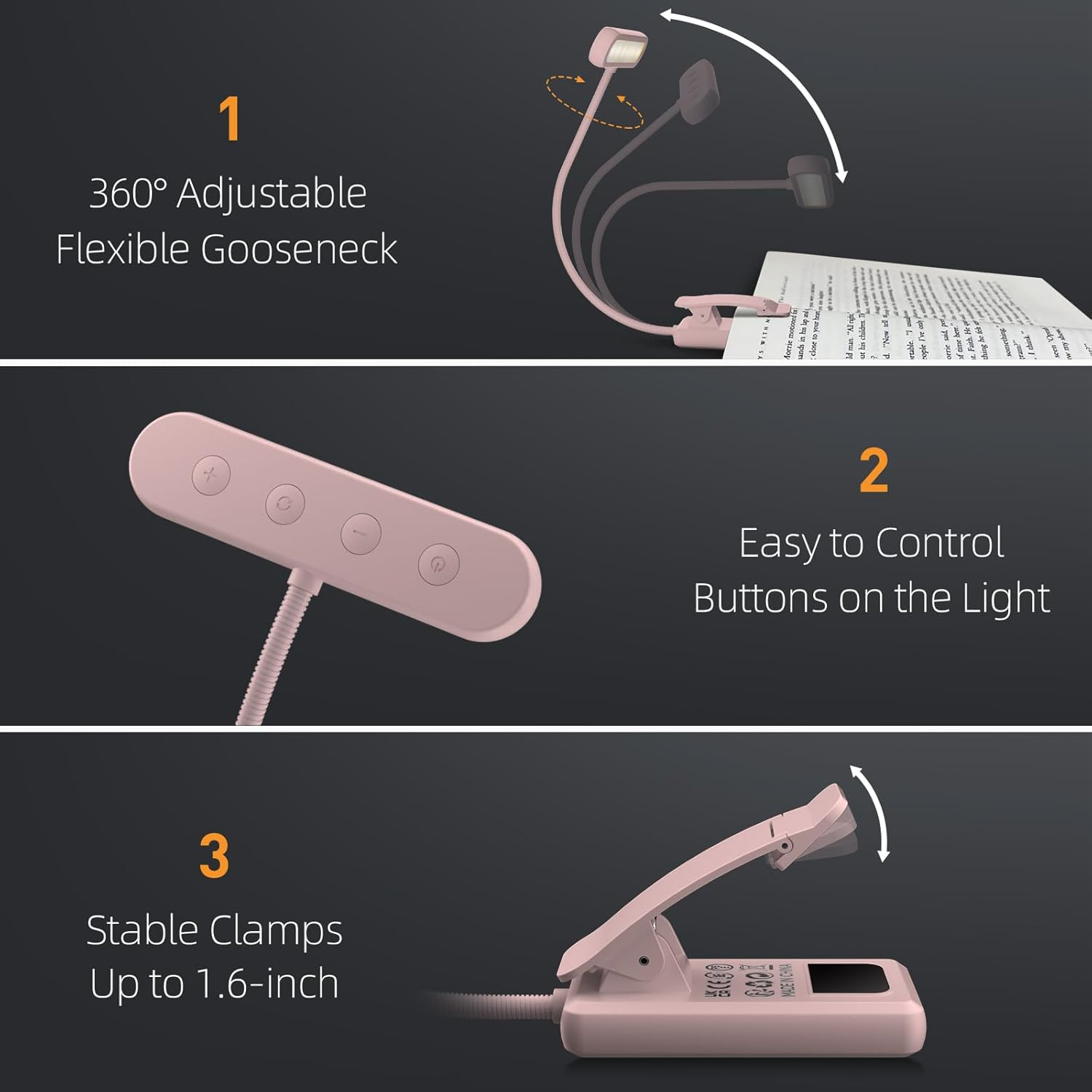 مصباح قراءة بمشبك للكتب، أسود/ - مراجعة Desk Setup Lamp وسعره