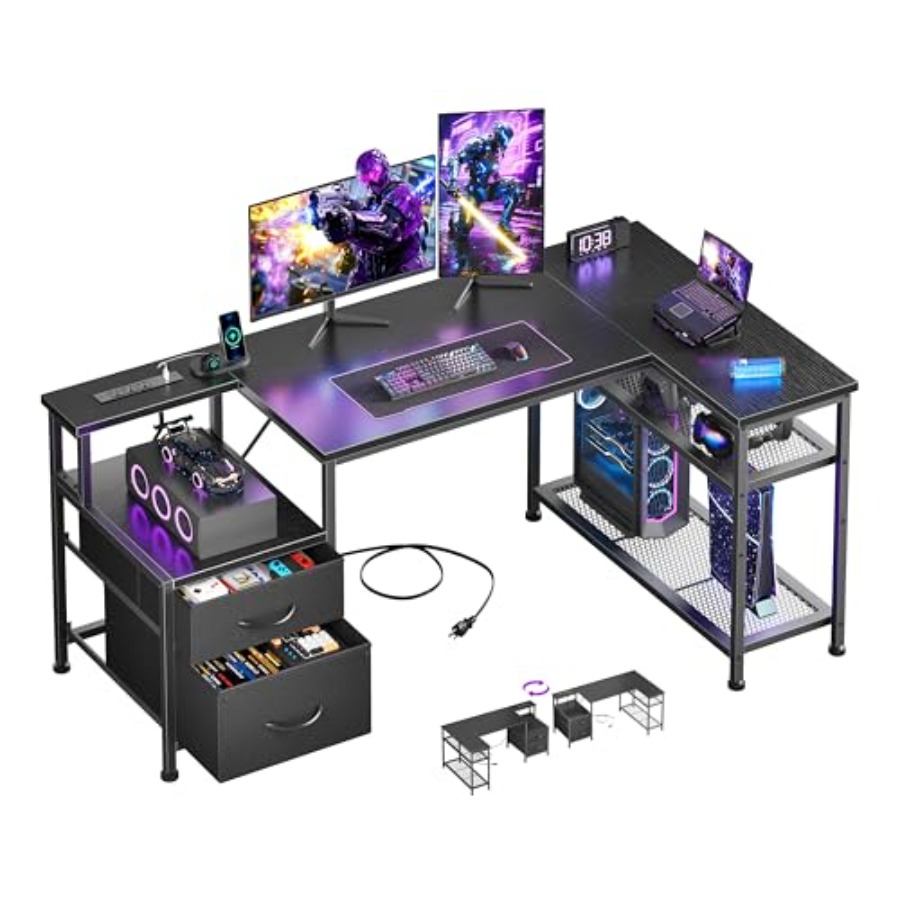مكتب ألعاب على شكل حرف L بطول  - مراجعة Desk Setup L Shaped وسعره
